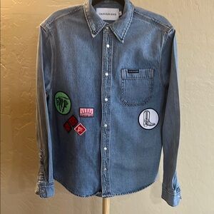 Calvin Klein Blue Denim Men's Shirt